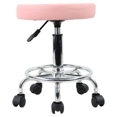 Adjustable Height Ergonomic Lab Stool with Footring Wheels